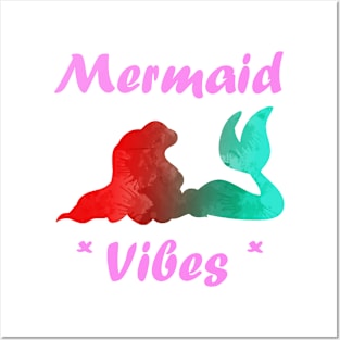 Mermaid Vibes Inspired Silhouette Posters and Art